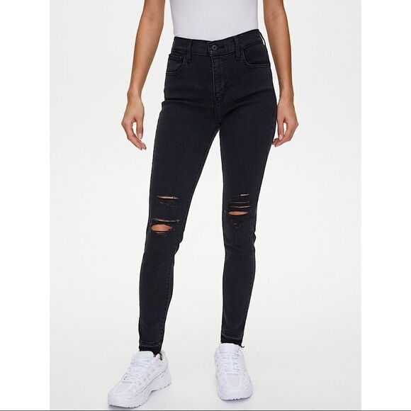 Levi’s x Aritiza - 720 High Rise Super Skinny Distressed Knee Jeans (Size:27) - Picture 2 of 12